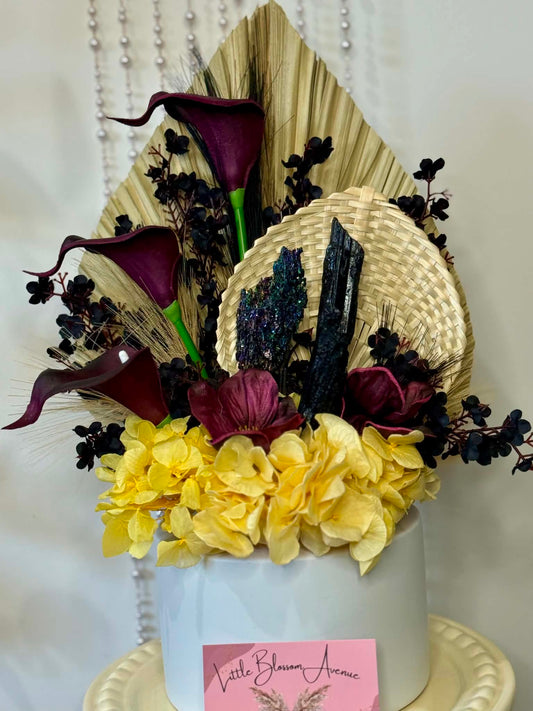Raw Crystal Infused Flower Arrangement