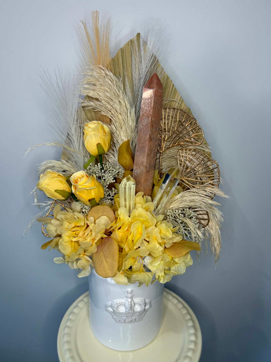 Peach Moonstone Tower Infused Flower Arrangement