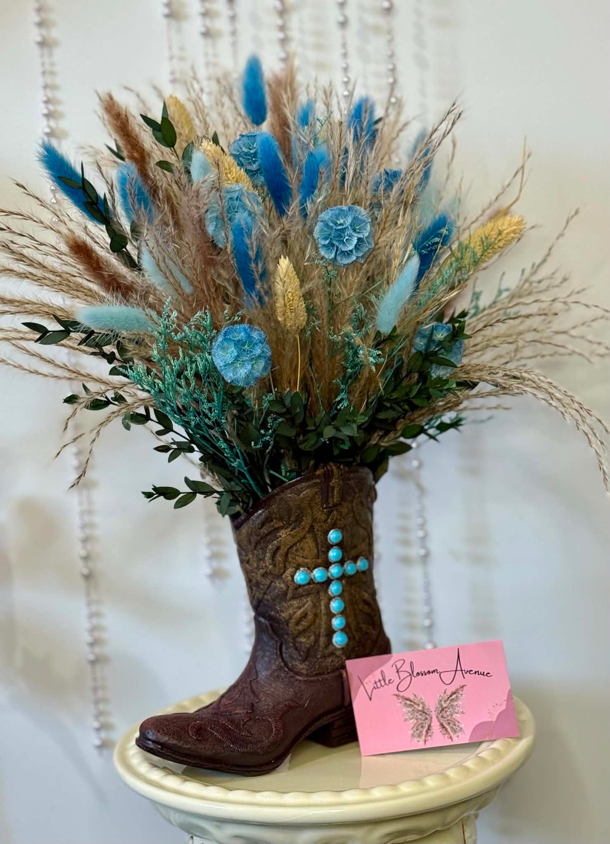 Turquoise Cowboy Boot Arrangement
