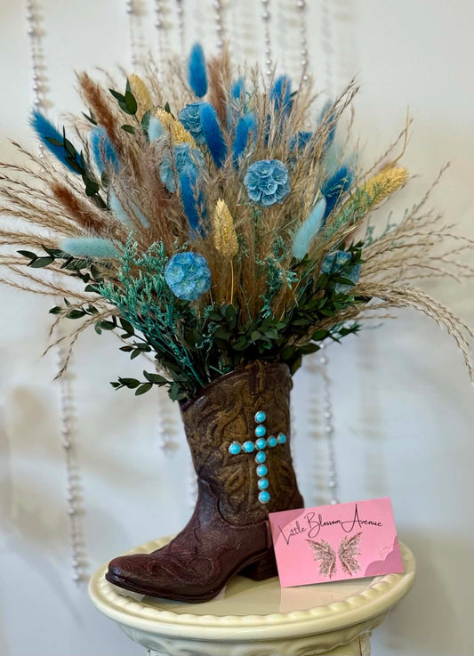 Turquoise Cowboy Boot Arrangement