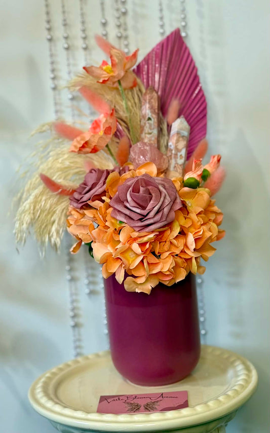 Cotton Candy Agate Tower Infused Flower Arrangement
