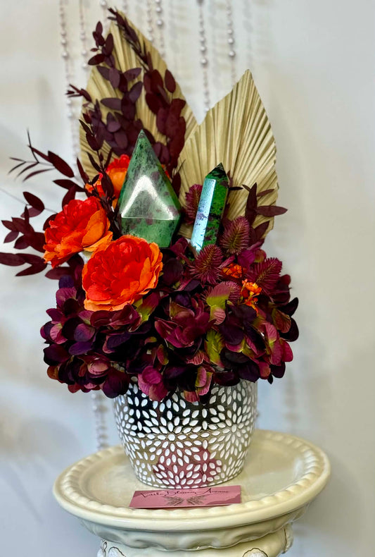 Ruby Zoisite Tower Infused Flower Arrangement