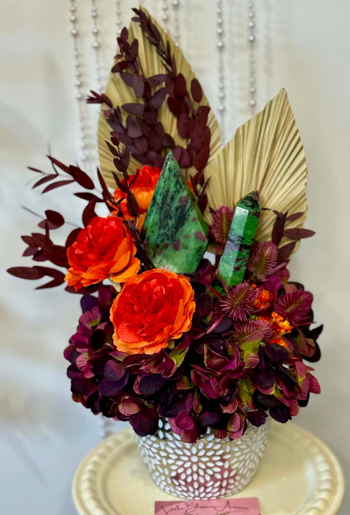 Ruby Zoisite Tower Infused Flower Arrangement