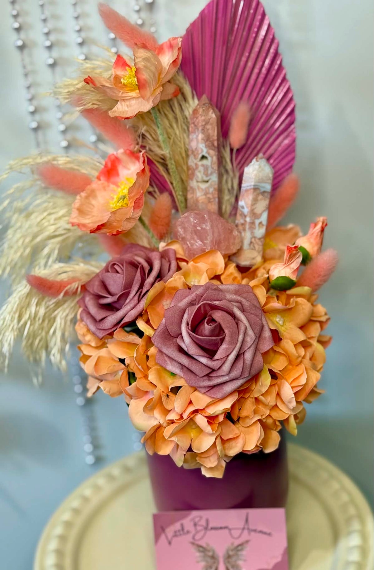 Cotton Candy Agate Tower Infused Flower Arrangement