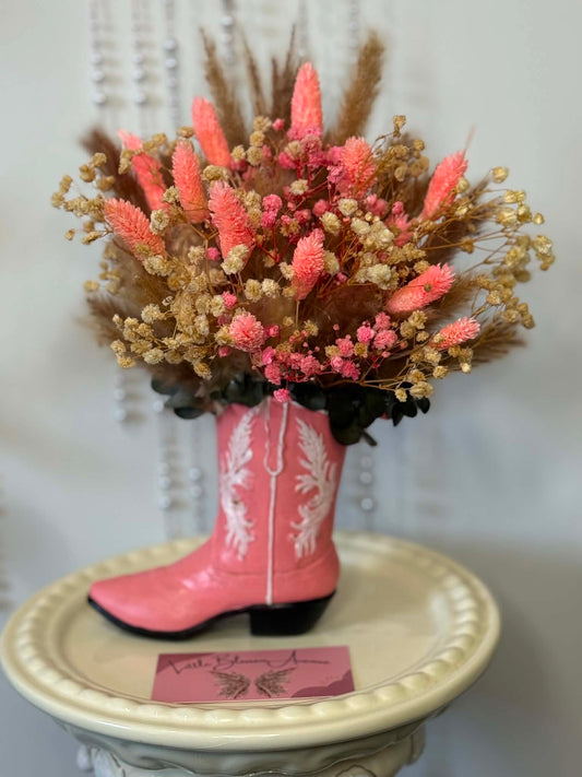 Pink Cowboy Boot Arrangement Small